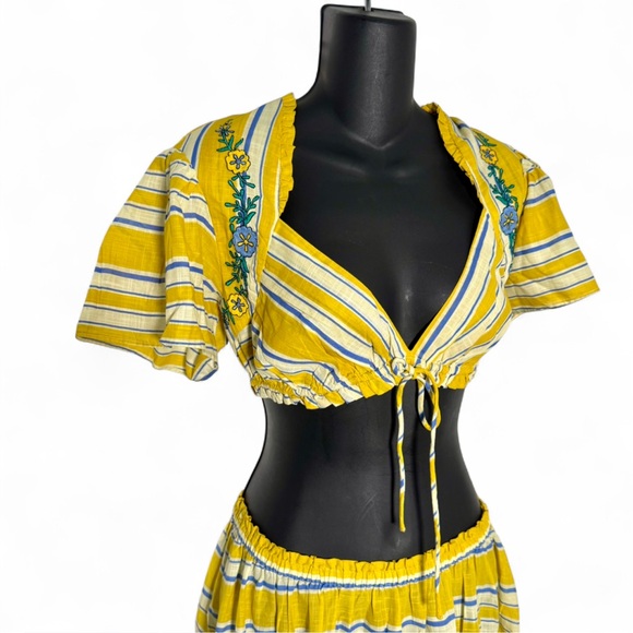 Anthropologie Celandine Copacabana Skirt Set Rio Stripe Size M NWT Resort Spring - Picture 8 of 13